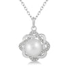 Flower Pearl & Diamond Necklace