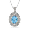Blue Topaz & Diamond Filigree Necklace