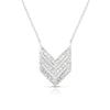 photo of V pendant, .15twt round diamonds set in sterling silver on a cable chain