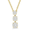 Triple Diamond Cluster Necklace